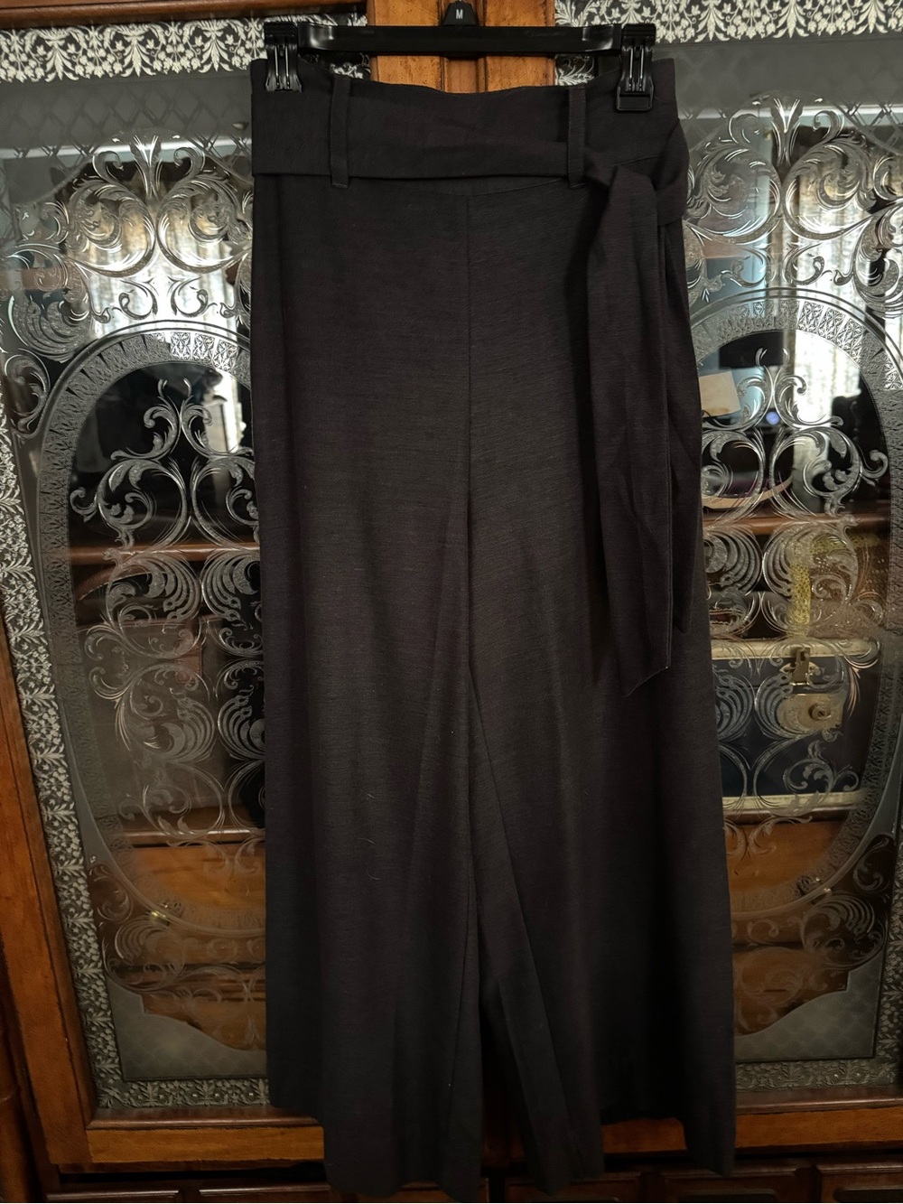 Frances Valentine Black Wide-Leg High Waist Trousers Sz 4 - Picture 2 of 11